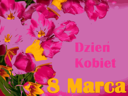 Kolorowa kartka z kwiatami na 8 marca